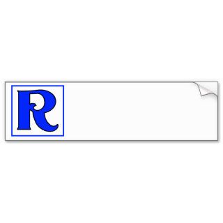 Monogram Letter R (Style 5, Boxed) Bumper Sticker