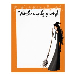 Cute skinny Halloween witch flier letterhead