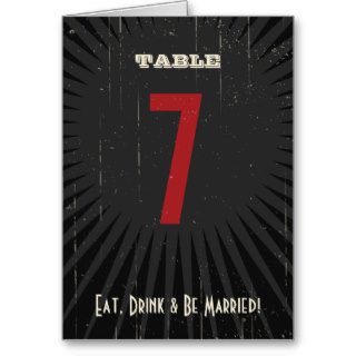 Rustic Poster Red & Black Table Number Card