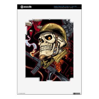Airborne Marine Army Paratrooper Skull by Al Rio iPad 3 Skins