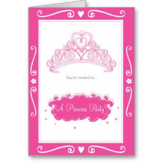 Princess Party Sparkling Tiara invite Greeting Cards