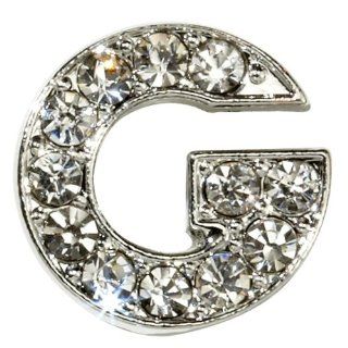 Sugar N Vine Ice Crystal Covered Alphabet Letter "G" Slide Charm   Works with Slider Style Buckle Charm Bracelets Jewelry