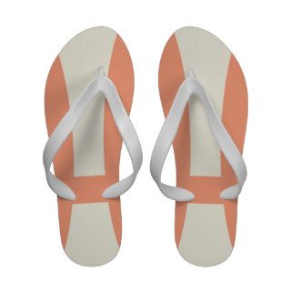 Girly Creamy Coral And Cream Color Block Curve Flip Flops