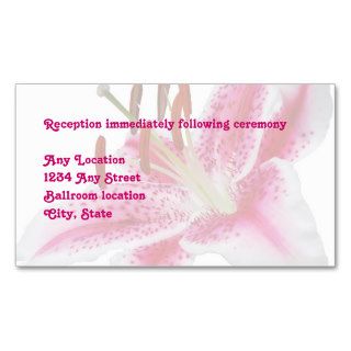 Stargazer Lily Wedding Reception Card Business Card