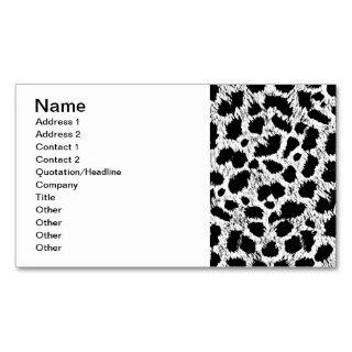 WHITE BLACK ADD YOUR OWN COLOR ANIMAL PRINT PATTER BUSINESS CARD TEMPLATE