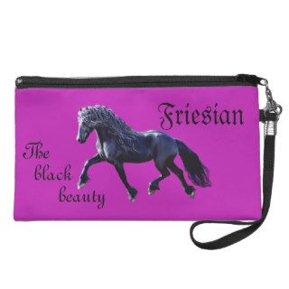 Friesian horse, stallion, the black beauty Bagette Wristlets