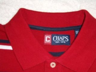 Men's Chaps Ralph Lauren Polo Shirt Red Navy White Striped Xl at  Men�s Clothing store