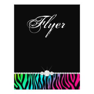 Jewelry Flyer Hair Salon Zebra Pink Blue Green