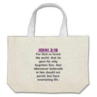 Bible Verses   John 3.16 KJV Tote Bags