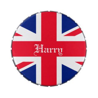 UK United Kingdom Union Jack Flag Customizable Jelly Belly Candy Tins