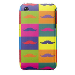 Funny Pop art mustache's style iPhone 3 Case Mate Case