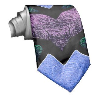 Stained Glass Window Abstract Geometric blue Custom Tie