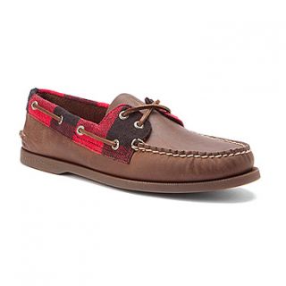 Sperry Top Sider Authentic Original 2 Eye Leather/Wool  Men's   Dk Brown/Red Buffalo Wool