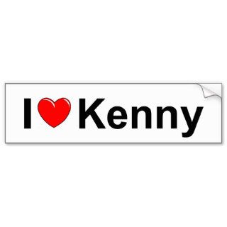 I Love (Heart) Kenny Bumper Stickers