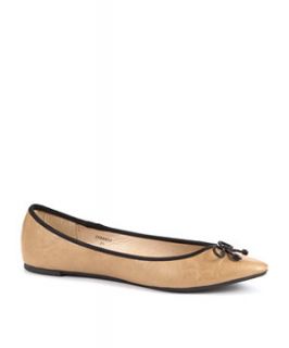 Wide Fit Brown Pointed Ballet Pumps