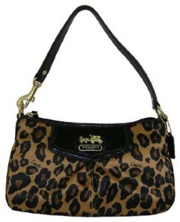 Coach Ocelot Cheetah Animal Print Top Handle Demi Pouch Bag Purse 44195 Brown Multi Shoes