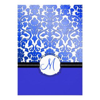 PixDezines royal blue flora damask/diy background Invitation