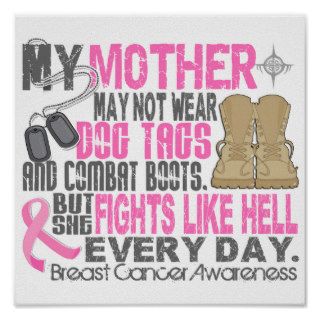 Dog Tags Breast Cancer Mother Posters