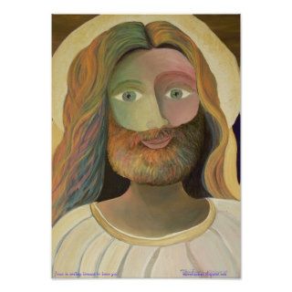 (small) Jesus is smiling because he loves you Print
