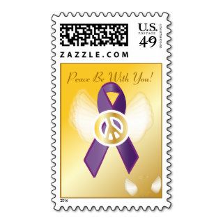Peace Be With You General Cancer Ribbon Postage