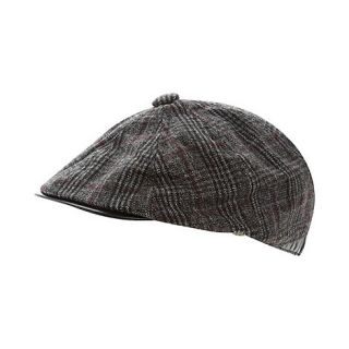 Jeff Banks Designer grey checked baker boy hat