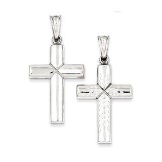 Cross Pendant Sterling Silver Rhodium plated Diamond  Cut Cross Pendant Jewelry