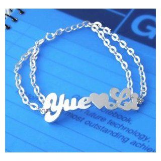 Personalized 925 Silver Name Bracelet Anklet Double Chain Name 