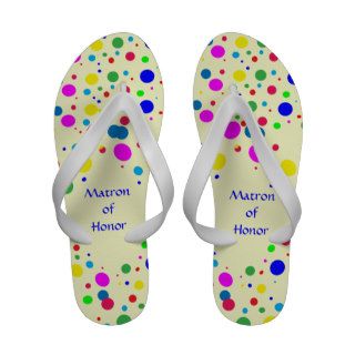 Party Colors Matron of Honor Wedding Flip Flops