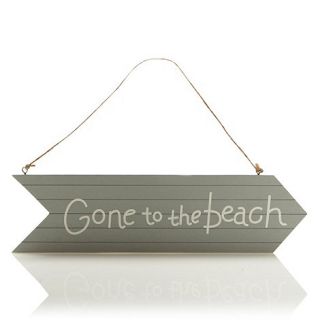 Gisela Graham Grey Gone to the Beach hanging sign