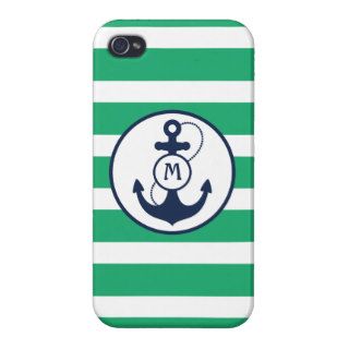 Nautical Anchor Monogram iPhone 4/4S Case