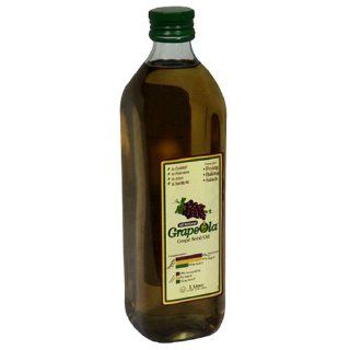 Kusha Grapeola, Grape Seed Oil, 1 Liter Glass Bottle (Pack of 4)  Grapeseed Oils  Grocery & Gourmet Food