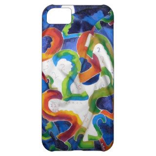 abstract numbers iPhone 5 case blue, white, orange