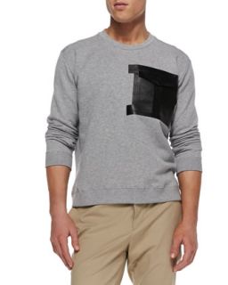 Mens Tape Pocket Sweatshirt, Gray   Valentino   Gray (X LARGE)