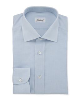 Mens Textured Woven Dress Shirt, Blue   Brioni   Blue (15 1/2R)