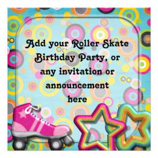 Retro Roller Skate Birthday party Invitation