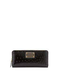 Classic Q Ostrich Embossed Slim Zip Wallet, Black   MARC by Marc Jacobs