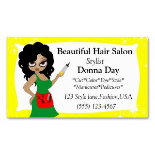 African American beauty salon hair stylist Business Cards