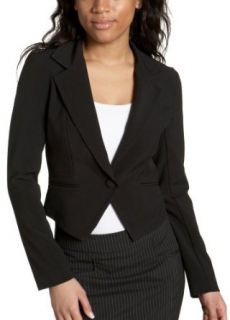 Necessary Objects Juniors One Button Tuxedo Jacket,Black,Medium Clothing