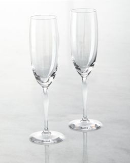 Two 100 Points Champagne Flutes   Lalique