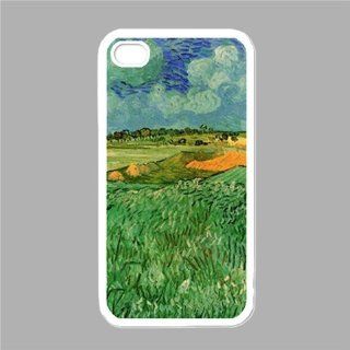 Plain Near Auvers By Vincent Van Gogh White Iphone 4   Iphone 4s Case Cell Phones & Accessories