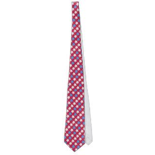 Red, White & Blue Stars Pattern Men's Tie