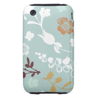Spring flowers girly mod chic blue floral pattern tough iPhone 3 cover