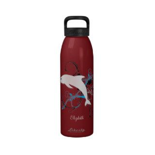 Dolphin Silhouette Personalized 24oz Water Bottle