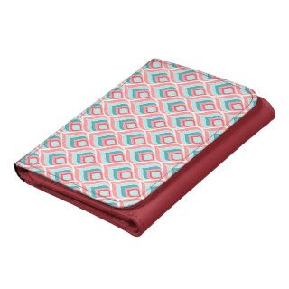 Trendy girly peacock feather shapes retro pattern tri fold wallet