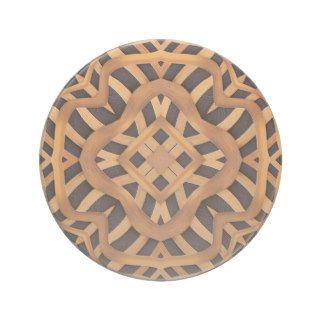 Carved Wooden Motif Drink Coaster