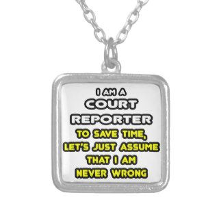 Funny Court Reporter T Shirts Personalized Necklace