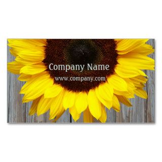 Rustic Barn Wood Sunflower Business Card Template