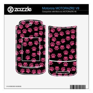 Dog Paws, Traces, Paw prints   Pink Black MOTORAZR2 V9 Skins