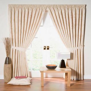 Whiteheads Grapevine Ivory Lined Pencil Pleat Curtains