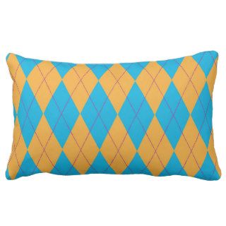 Blue & Orange Argyle Pillows